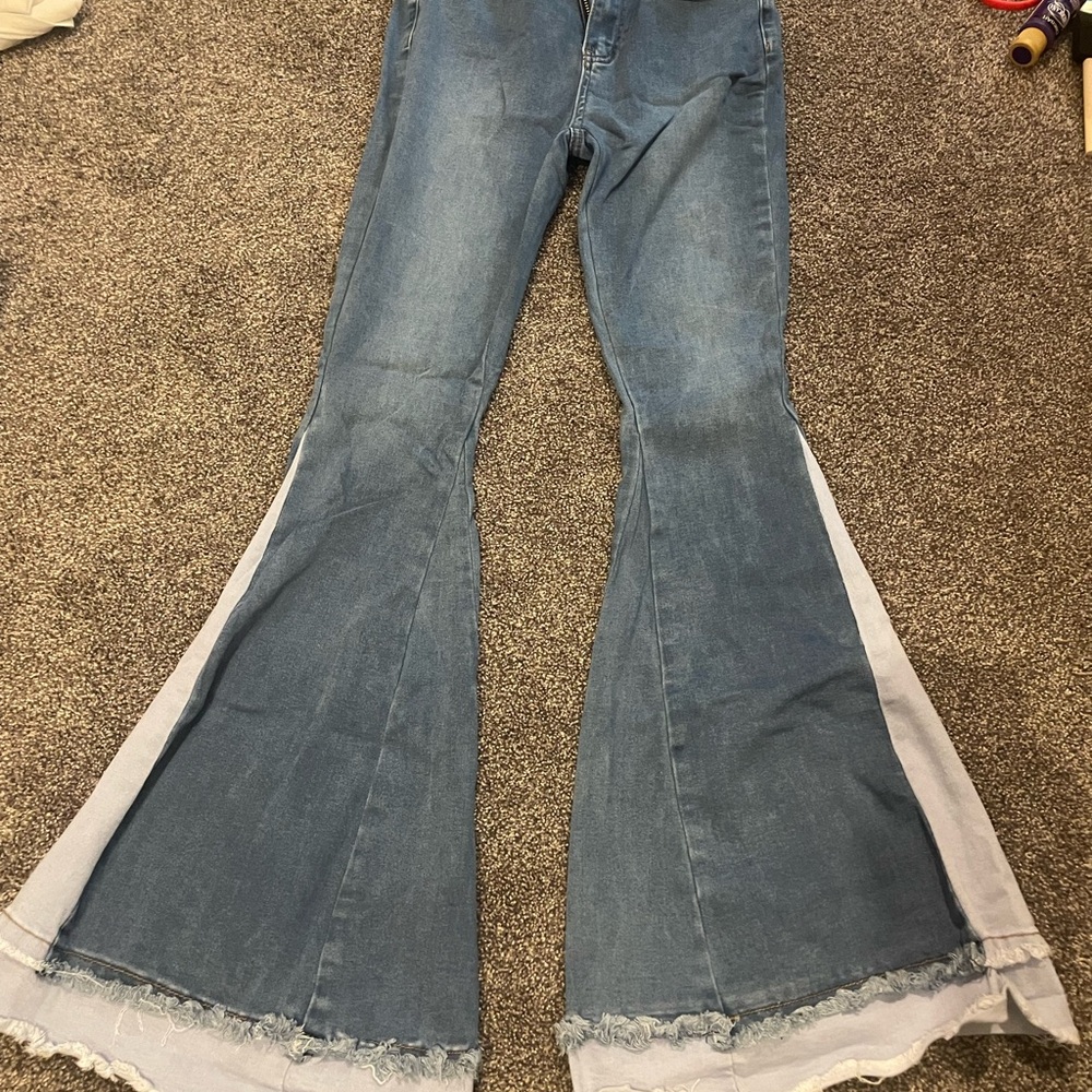 Women's Flared Blue Jeans